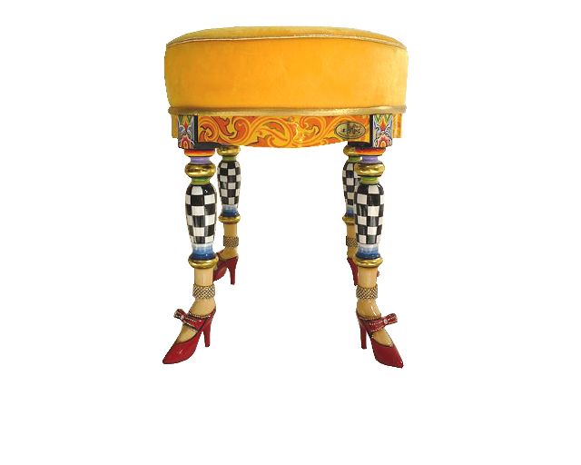Sgabello drag stool versailles dipinto a mano