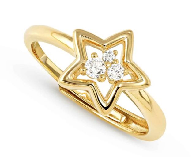 Anello dreams beats argento dorato stella con zirconi