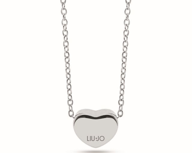 Collana acciaio con cuore piatto