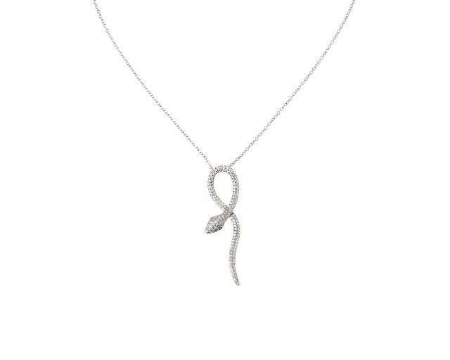 Collana argento con zirconi bianchi e verdi