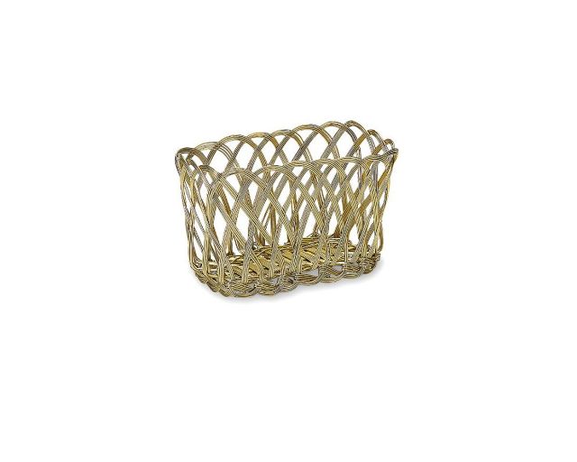 Rectangular copper basket intreccio