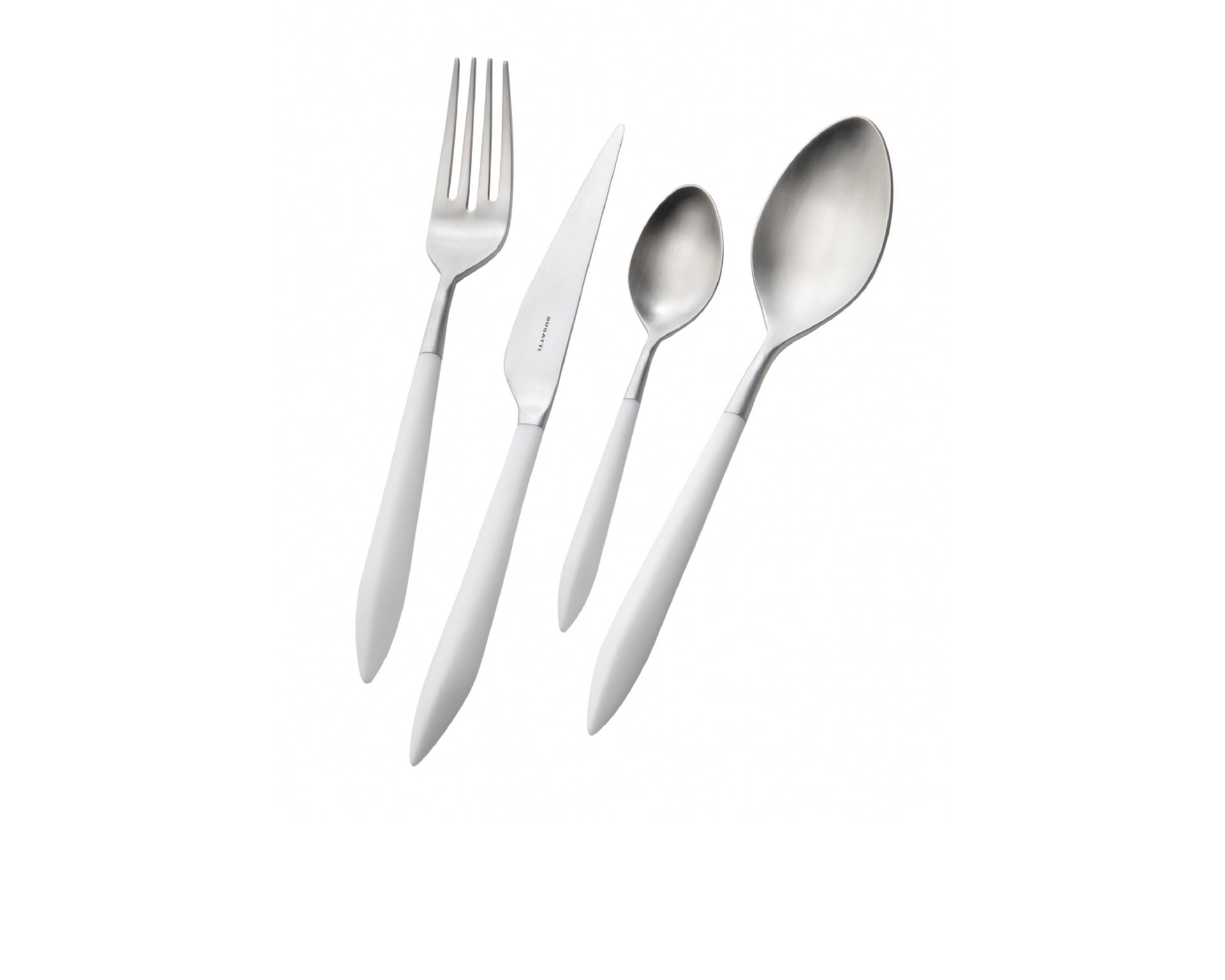 Set Posate Ares Acciaio Con Manico Bianco 4 Pezzi Bugatti 167592 963asb1004f004