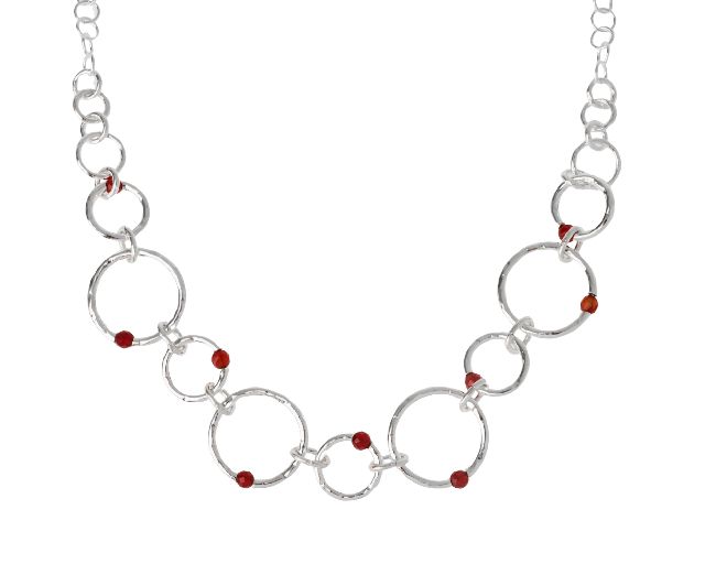 Collana dafne argento e corniola
