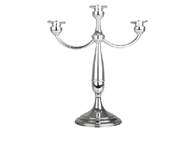 Candlestick silver with three flames in english style