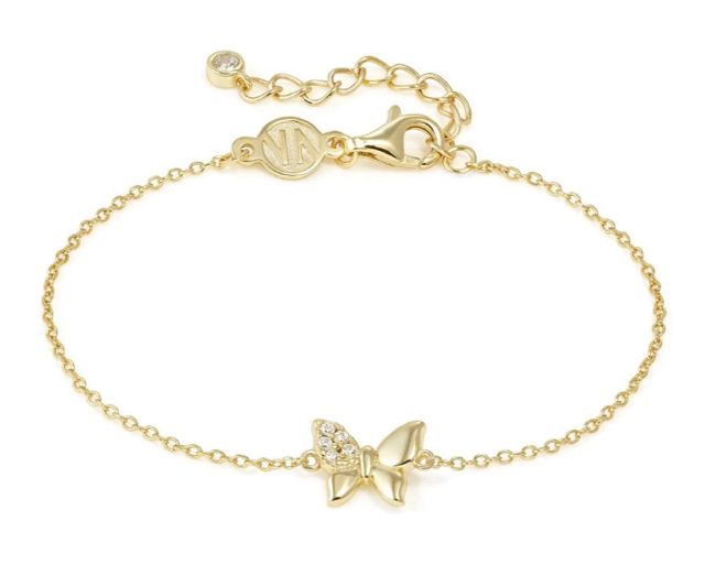 Bracciale petit sparkle argento dorato farfalla e zirconi