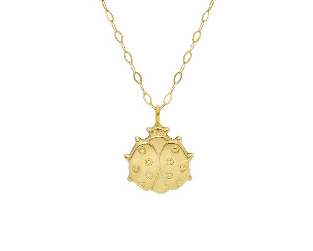 Necklace gold 750‰ with ladybug pendant