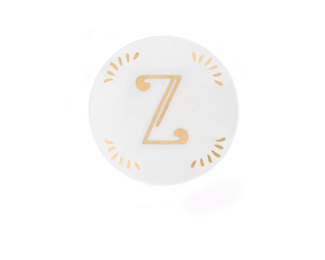 Piattino lettering porcellana lettera z