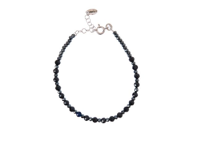Bracciale argento brunito con ceramica
