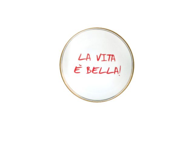 Piattino la tavola scomposta porcellana la vita è bella