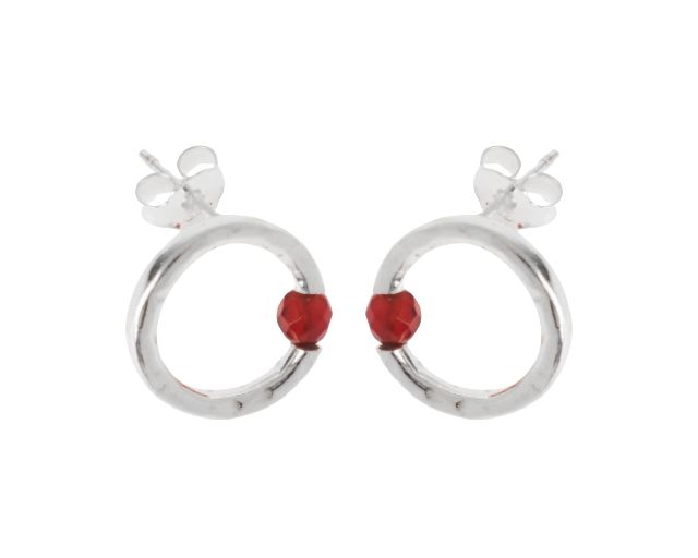 Earrings dafne silver and carnelian