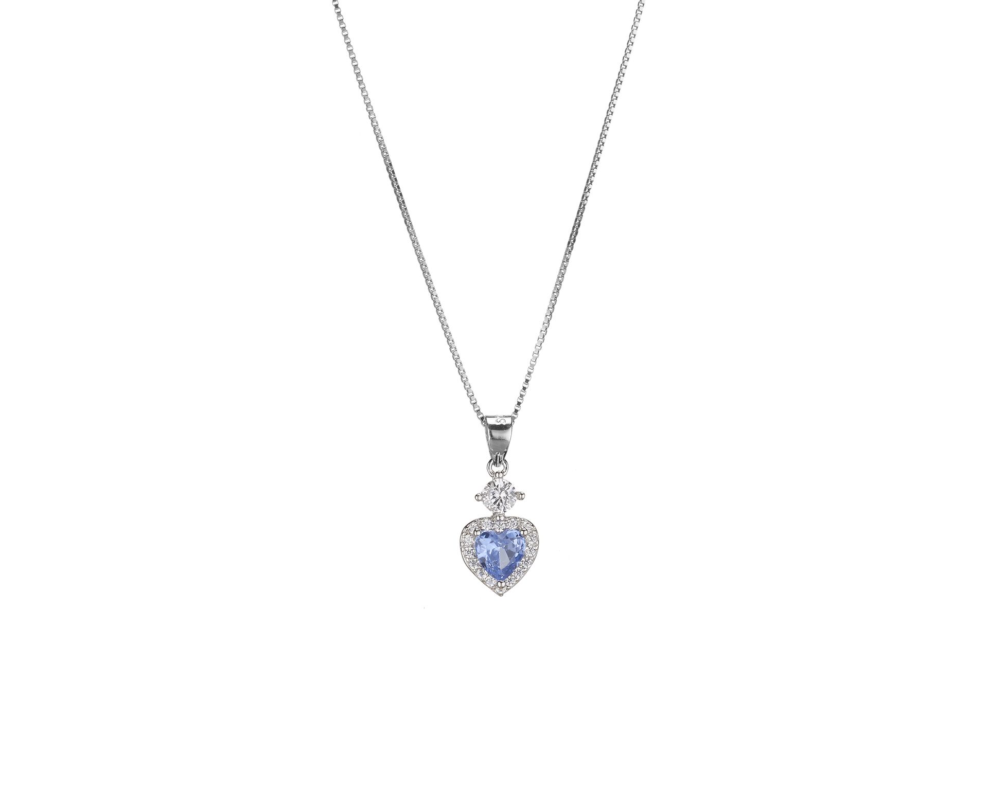 Necklace Silver With Aquamarine Zircon Sovrani 185579 814j10239