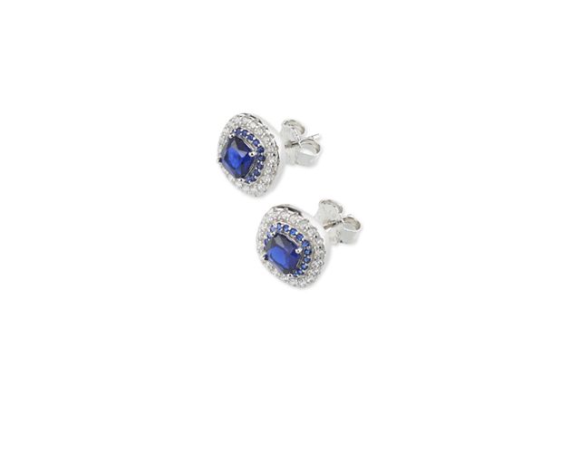 Earrings luce silver with cubic zirconia and sapphire zircon