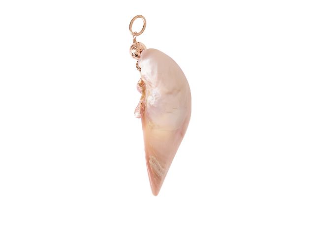 Ciondolo argento rosè con mop naturale rosa