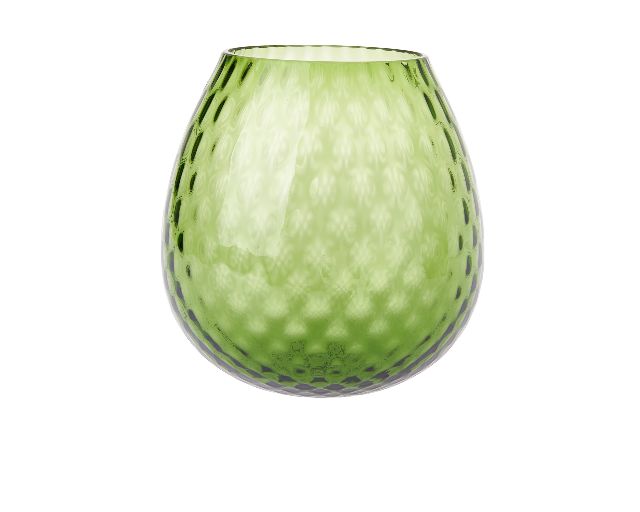 Vaso portacandela macramè xl vetro di murano verde soraya