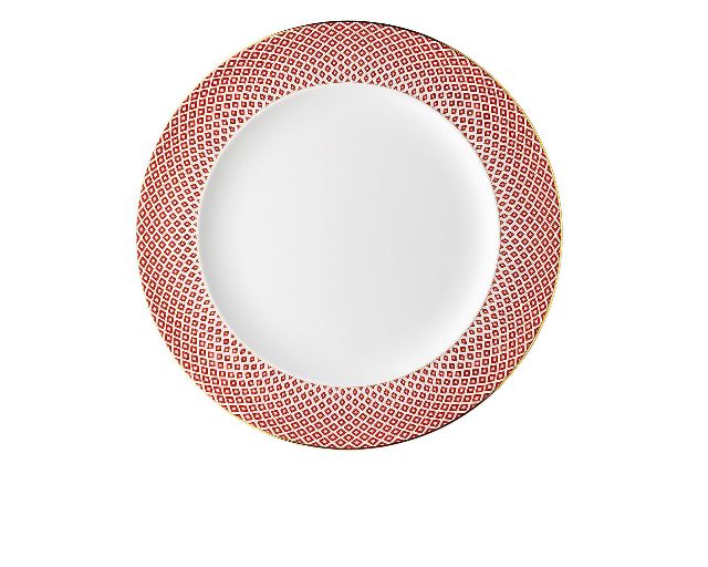 Dinner plate francis carreau porcelain red