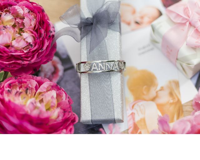 Bracciale rigido my name is argento con nome anna di zirconi