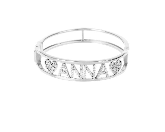 Bracciale Rigido My Name Is Argento Con Nome Anna Di Zirconi Selezione Zanolli 166484 837brmyanna6s