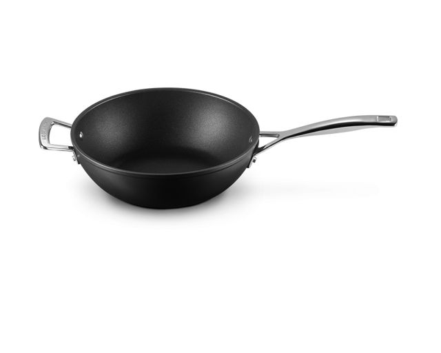 Wok in non-stick alluminium black