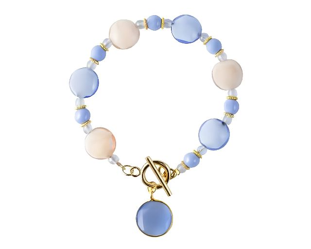 Bracciale trace vetro di murano bluino
