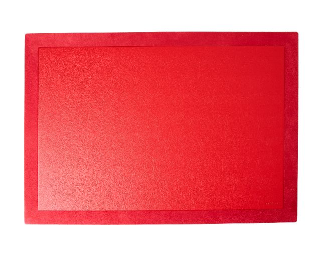 Desk pad red faux leather