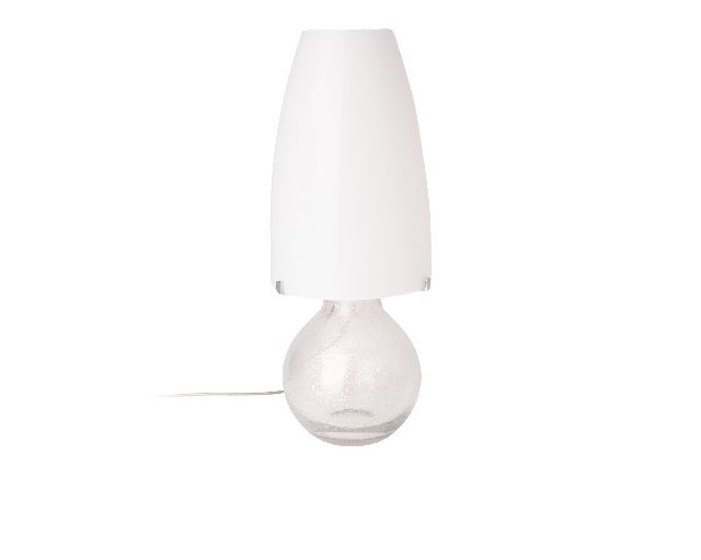 Table lamp argea murano glass milk white and crystal