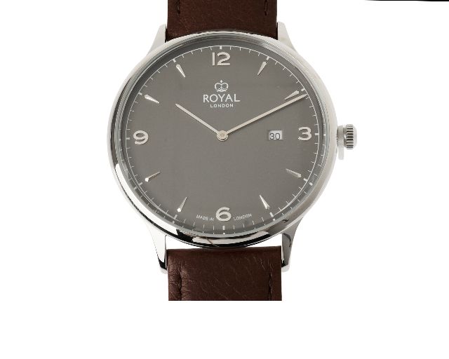 Orologio da polso uomo acciaio con quadrante nero e cinturino in pelle