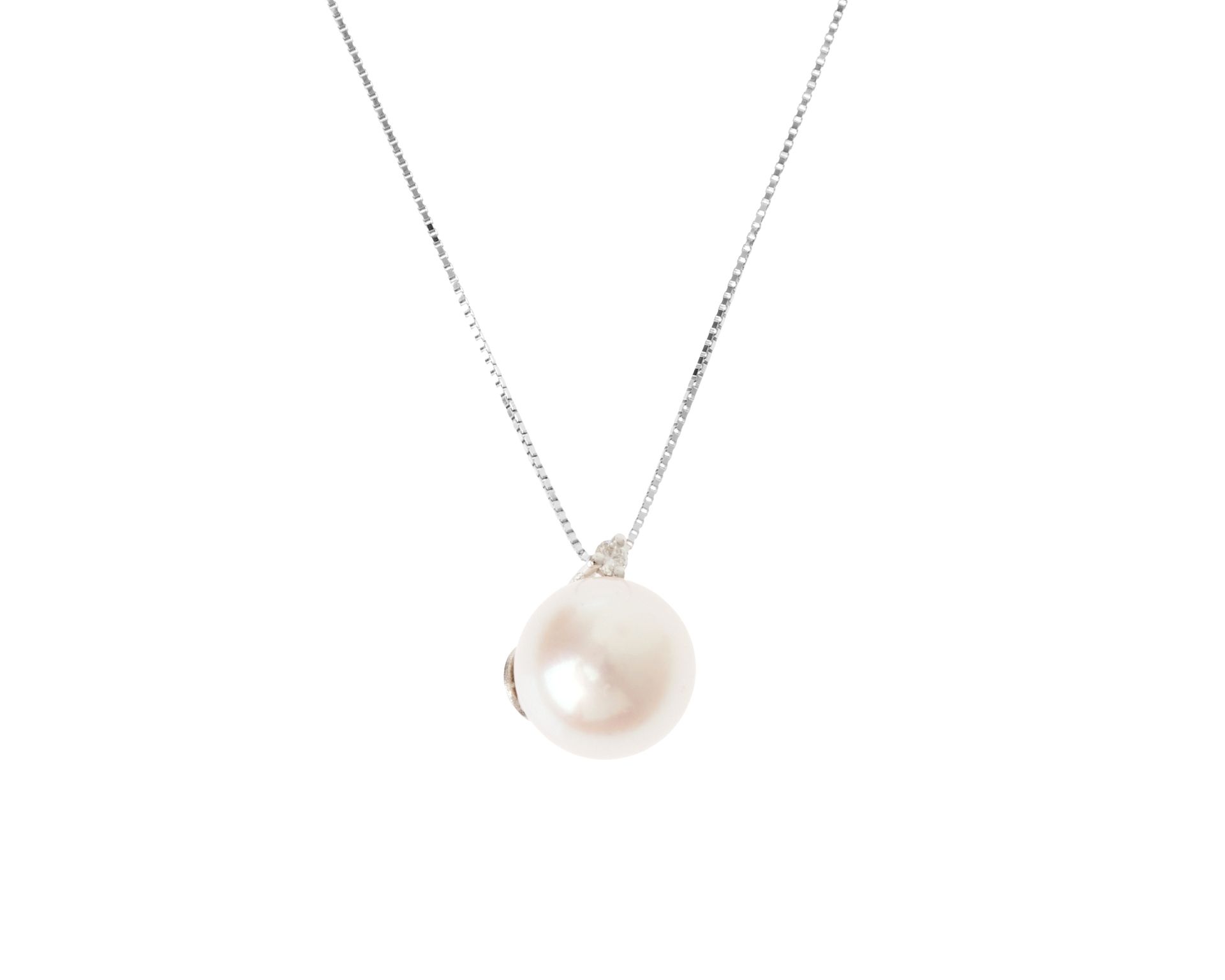 Collana Oro 750 Con Perla Akoya E Diamante Selezione Zanolli