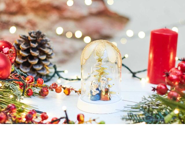 Idea regalo natale presepe nella campana di vetro
