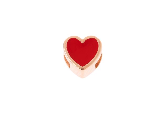 Ciondolo cuore dancing names argento rosè con smalto
