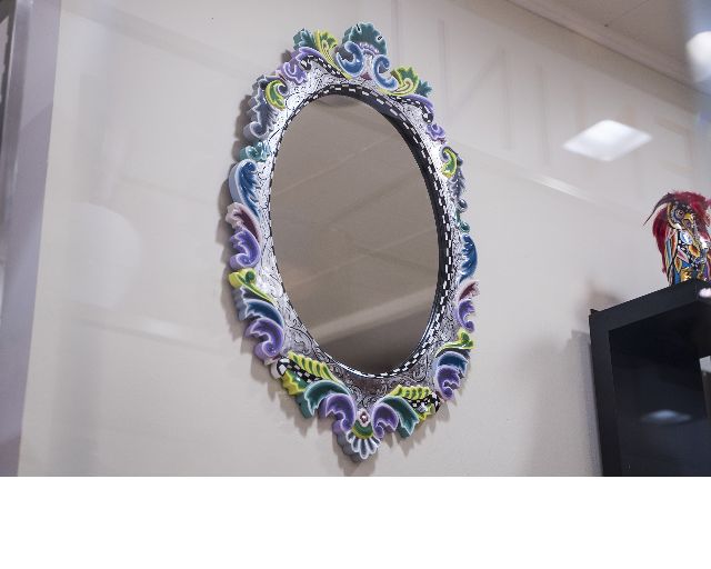 Specchio mirror oval versailles dipinto a mano