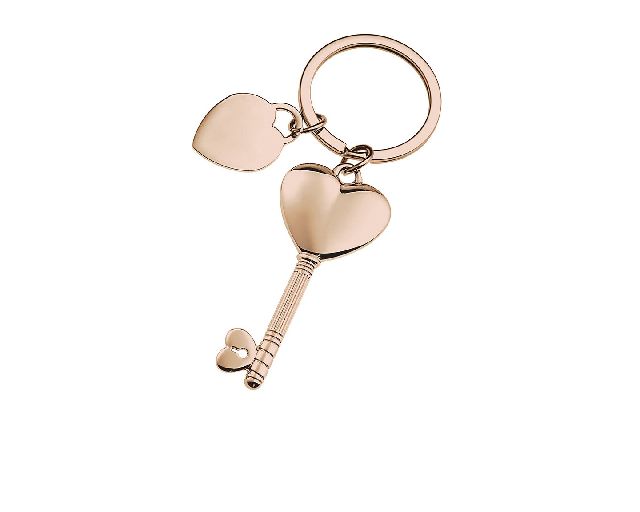 Keyring with key and heart