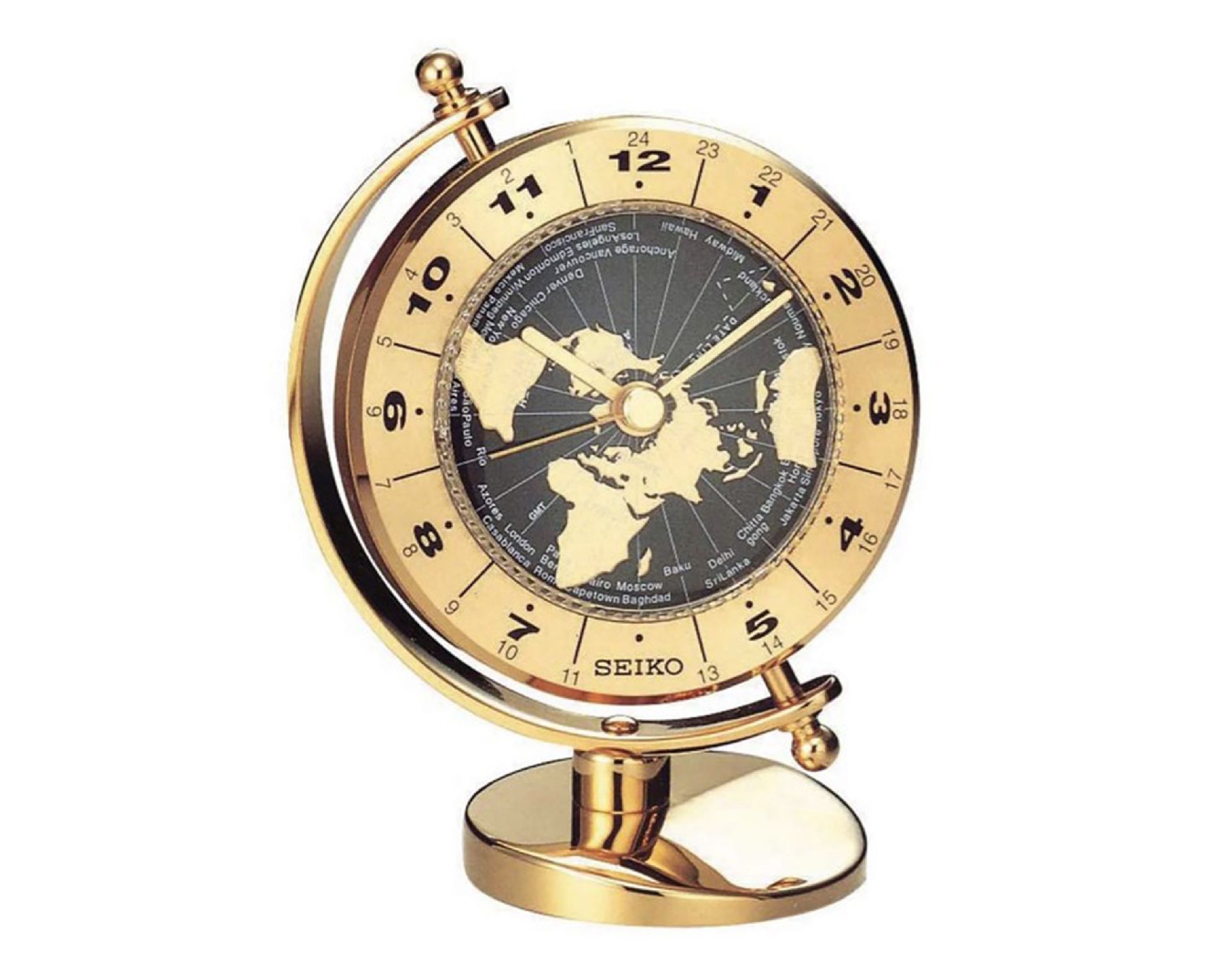 Orologio Da Tavolo Seiko Discoverer In Ottone Placcato Oro Selezione Zanolli 190737 888skqhg106g