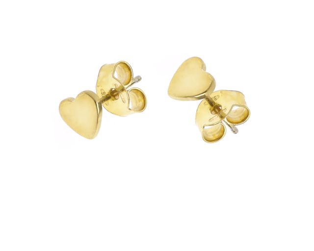 Orecchini mignon cuore argento dorato lucido