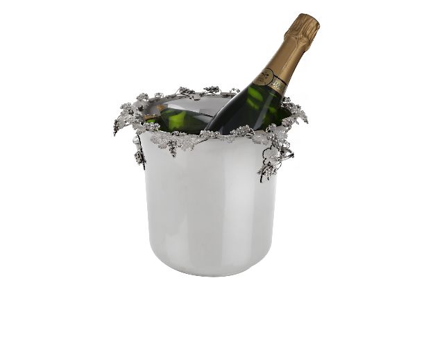 Champagne Bucket Silver With Grape Decoration Selezione Zanolli