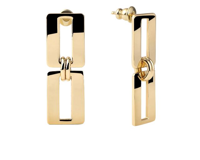 Earrings dinamica in gilded bronze