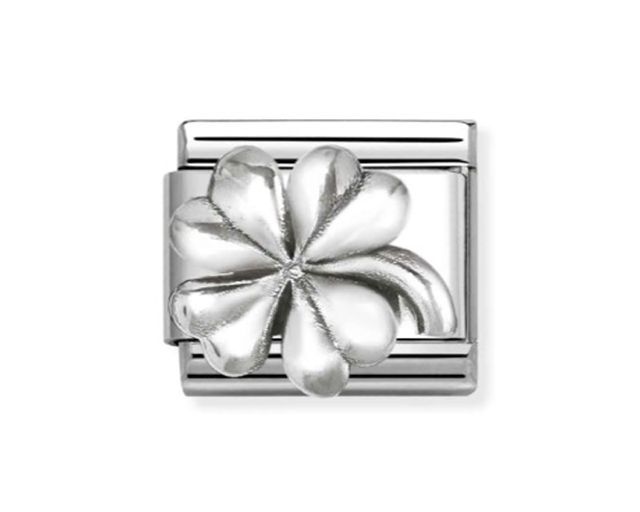 Quadrifoglio vintage composable acciaio e argento