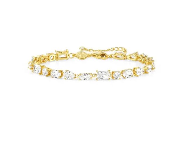 Bracciale colour wave argento dorato con cubic zirconia
