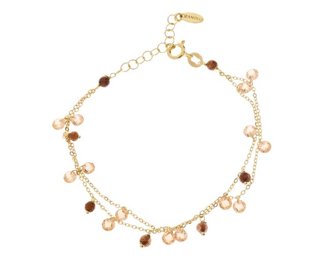 Bracciale argento dorato con zirconi champagne