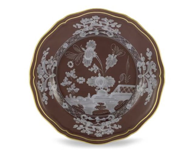 Bread plate oriente italiano castagn porcelain