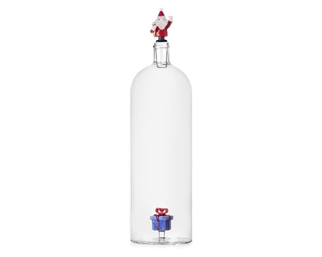 Idea regalo natale bottiglia babbo natale e regalo azzurro christmas tales
