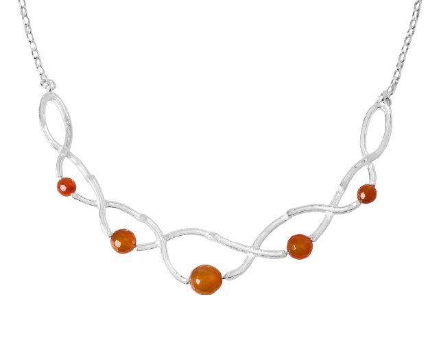 Collana alma argento e corniola