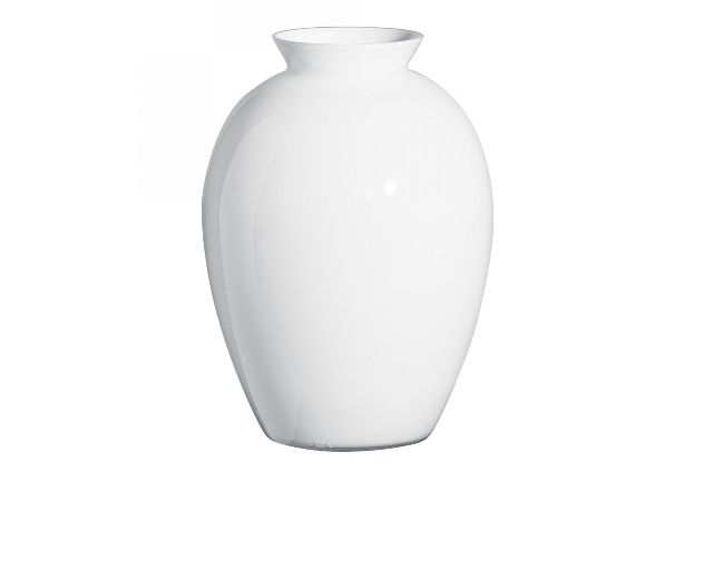 Vase lopas murano glass milk white