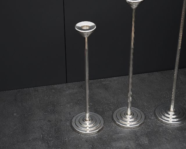 Three Candleholders Silver Zanolli Vintage 190762 Us0008859