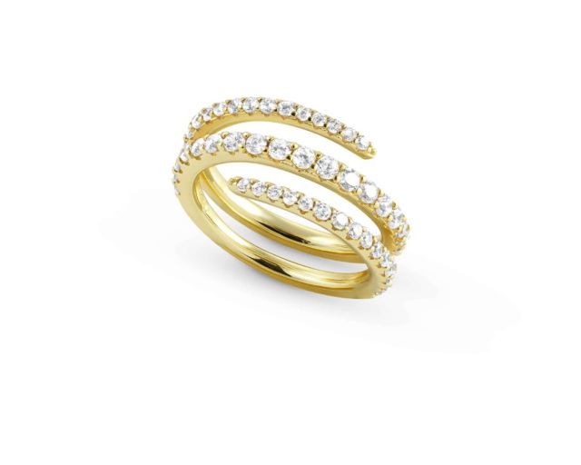 Anello lovelight argento dorato con cubic zirconia bianchi