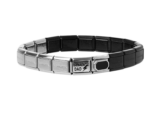 Bracciale composable acciaio bicolore superdad