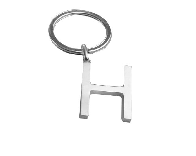 Keychain silver h letter