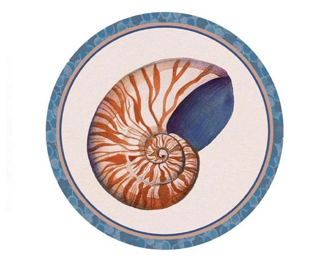 Round rigid tablemat nautilus ivory