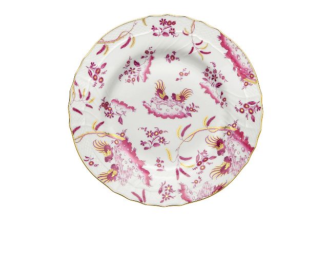 Piatto piano oro di doccia porcellana magenta