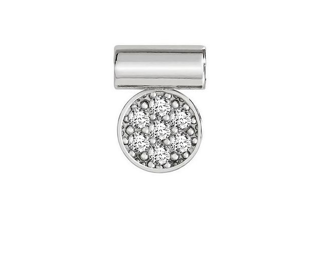Charm seimia silver round with zircon