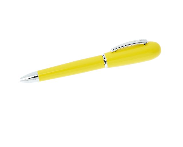 Penna a sfera classica lady con cappuccio in metallo laccato giallo